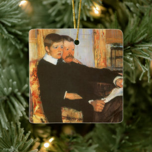 Vintage-Porträt von Vater und Sohn von Mary Cassat Keramikornament