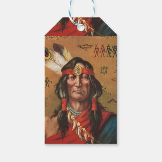 Vintage Porträtkunst indianischer Häuptlinge Geschenkanhänger