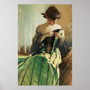 Vintage-Porträtmalerei Frau Klassische Kunst Poster