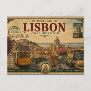 Vintage Portugal Urlaubs-Souvenir Postkarte