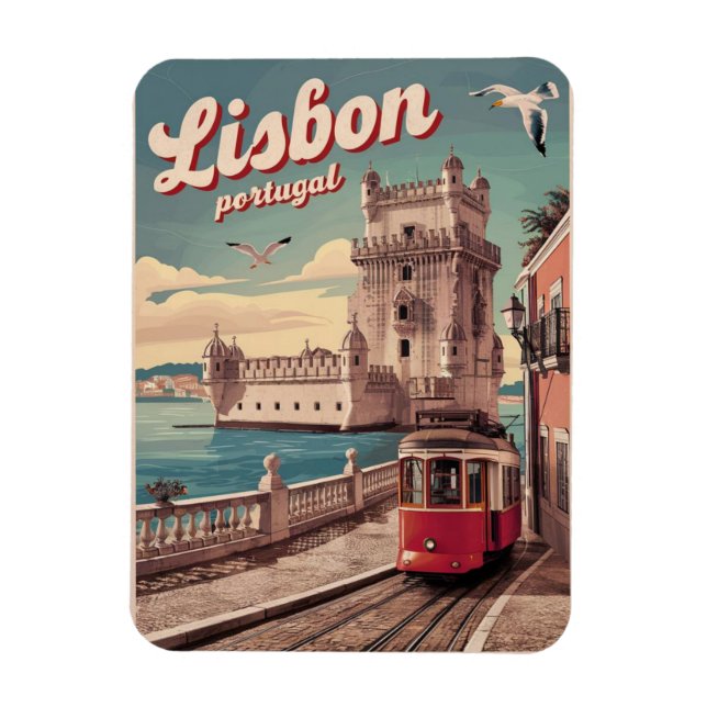 Vintage portugiesische Tramgeschenke Magnet (Vertikal)