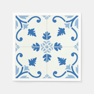 Vintage-Portugiesisches Azulejo-Fliesenmuster Serviette