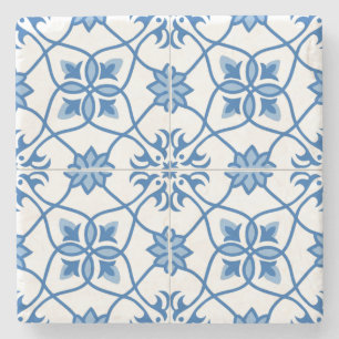 Vintage-Portugiesisches Azulejo-Fliesenmuster Steinuntersetzer