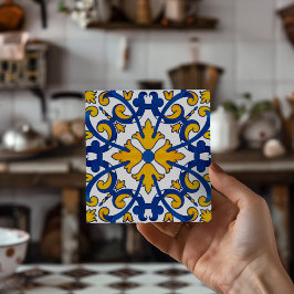 Vintage Portuguese Azulejo Drink Coaster Fliese