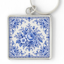 Vintage Porzellan Eleganz Blaue Blumen 