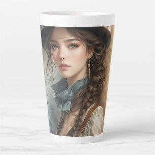 Vintage-Porzellanbecher Frau - Viktorianisches Mäd Milchtasse