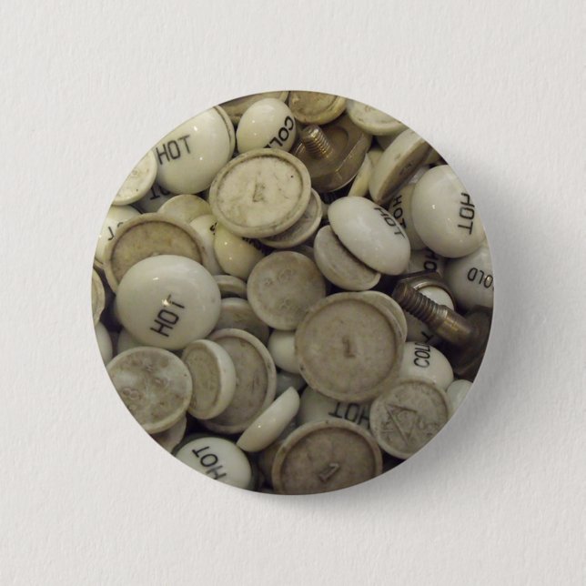 Vintage Porzellanknochen Button (Vorderseite)