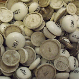 Vintage Porzellanknochen Freistehende Fotoskulptur