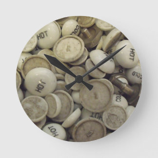 Vintage Porzellanknochen Runde Wanduhr
