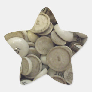 Vintage Porzellanknochen Stern-Aufkleber