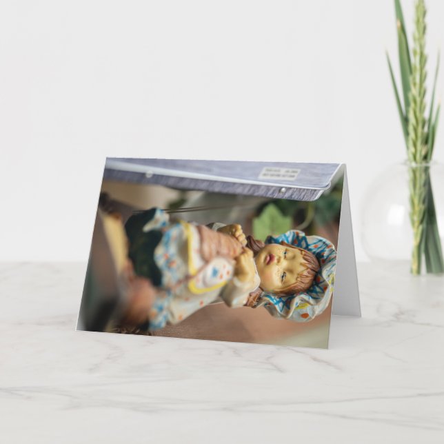 Vintage Porzellanpuppe im Weichfokus Karte (Vorderseite)