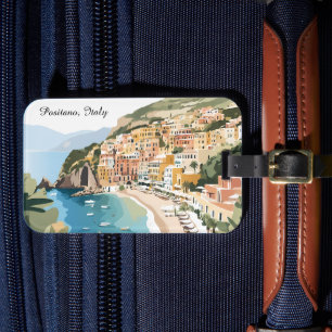 Vintage Positano Italien Amalfi-Küste Reise Kunst Gepäckanhänger
