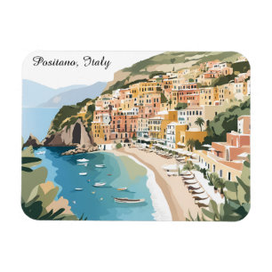 Vintage Positano Italien Amalfi-Küste Reise Kunst Magnet