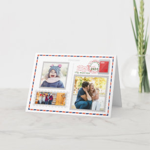 Vintage Postal Christmas Card ADD your Fotos Karte