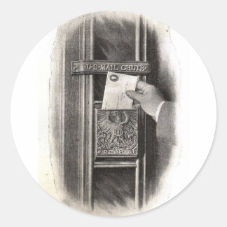 Vintage Postbox Runder Aufkleber