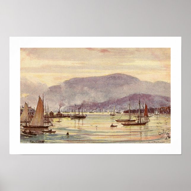 Vintage Postcard Hobart, Tasmanien, Australien Poster (Vorne)