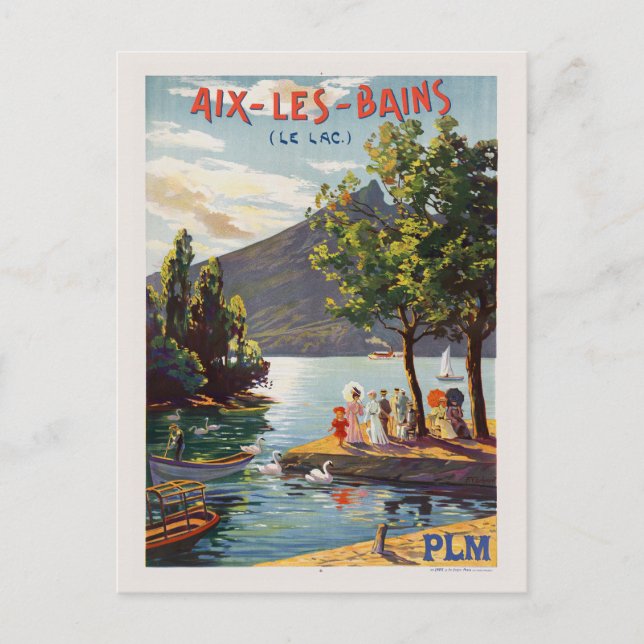 Vintage Poster 1906 von Aix-les-Bains Postkarte (Vorderseite)