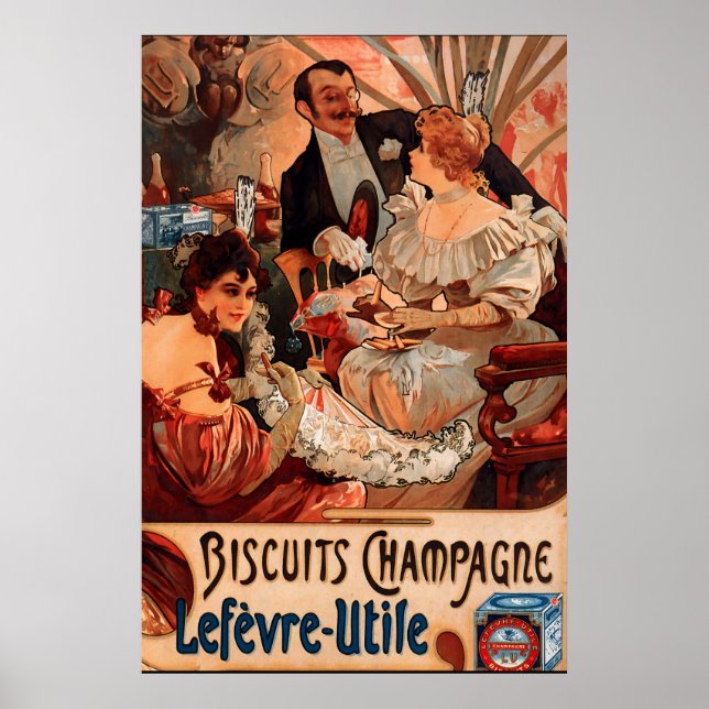 Vintage Poster Alphonse Mucha Biscuits Ad (Vorne)