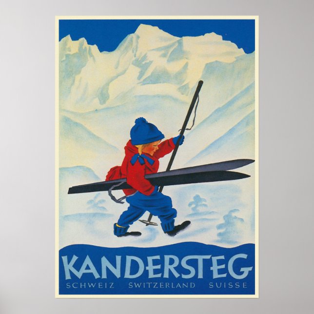 Vintage Poster aus den Schweizer Alpen (Vorne)