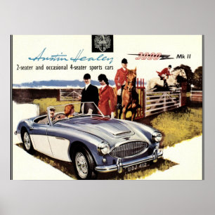 VINTAGE POSTER - AUSTIN HEALEY 3000