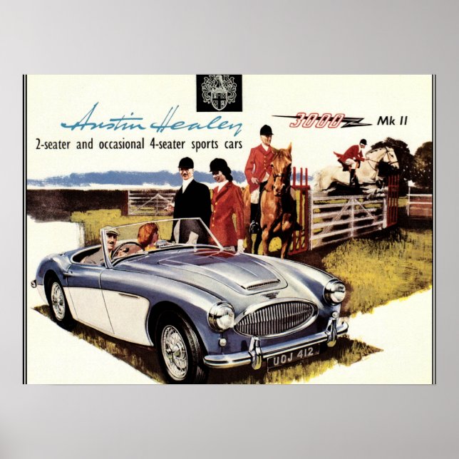 VINTAGE POSTER - AUSTIN HEALEY 3000 (Vorne)