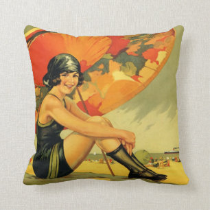 Vintage-Poster Australischer Strand Kissen