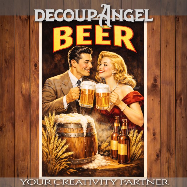 Vintage Poster Bierfeier Dekupage Seidenpapier (Von Creator hochgeladen)
