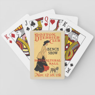 Vintage Poster - Boston Terrier Club - Benz Show Spielkarten
