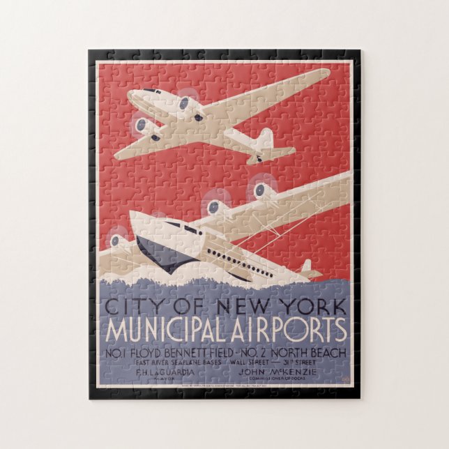 Vintage Poster City of New York Städtische Flughäf Puzzle (Vertikal)