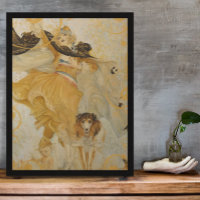 Vintage Poster Collie Hund und Mode Diva