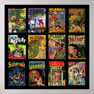 Vintage Poster Comic Book Covers Collage