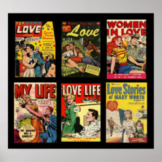 Vintage Poster Comic Buch Umfasst Lieben