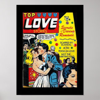Vintage Poster Comic Buch Umfasst Lieben