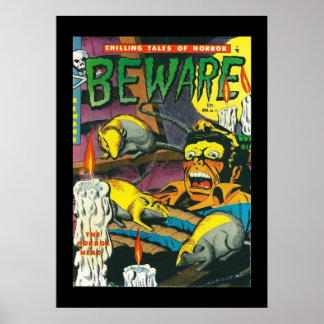 Vintage Poster Comic Buchcover Achtung