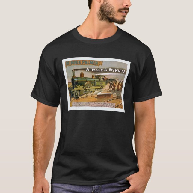 Vintage Poster Dampfzug T Shirt (Vorderseite)
