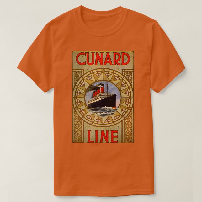 Vintage-Poster der Cunard Line T-Shirt (Design vorne)