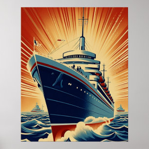 Vintage Poster der Kreuzfahrt der Seefahrer