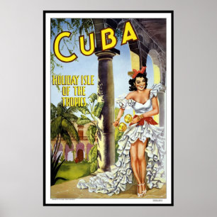 Vintage Poster Druck Kuba Urlaub Groß