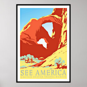 Vintage Poster Druck See America Vereinigte Staate
