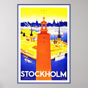 Vintage Poster Druck Stockholm groß