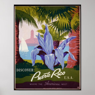 Vintage Poster, Entdecken Sie Puerto Rico USA Poster