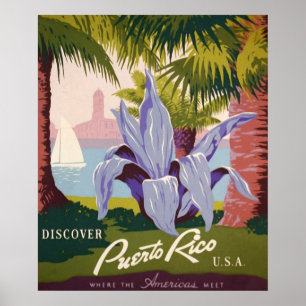 Vintage Poster, Entdecken Sie Puerto Rico USA Poster