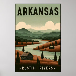 Vintage-Poster für Arkansas-Reisen Poster