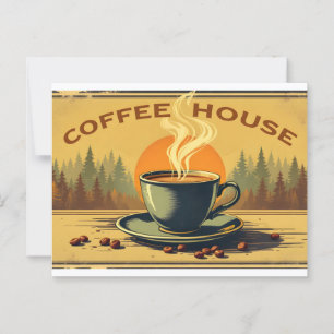 Vintage Poster für das Kaffeehaus Postkarte