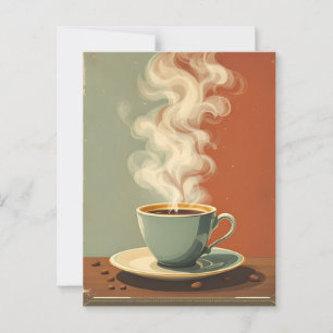 Vintage Poster für das Kaffeehaus Postkarte