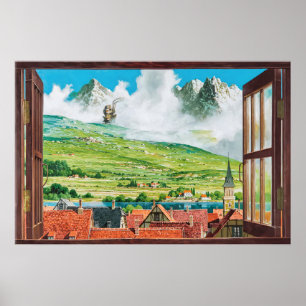 Vintage-Poster für das wandernde Schloss Howl Poster