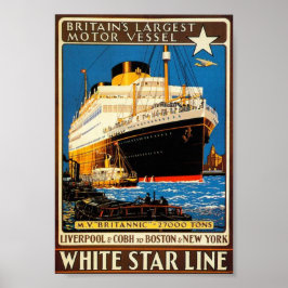 Vintage Poster für die White Star Line