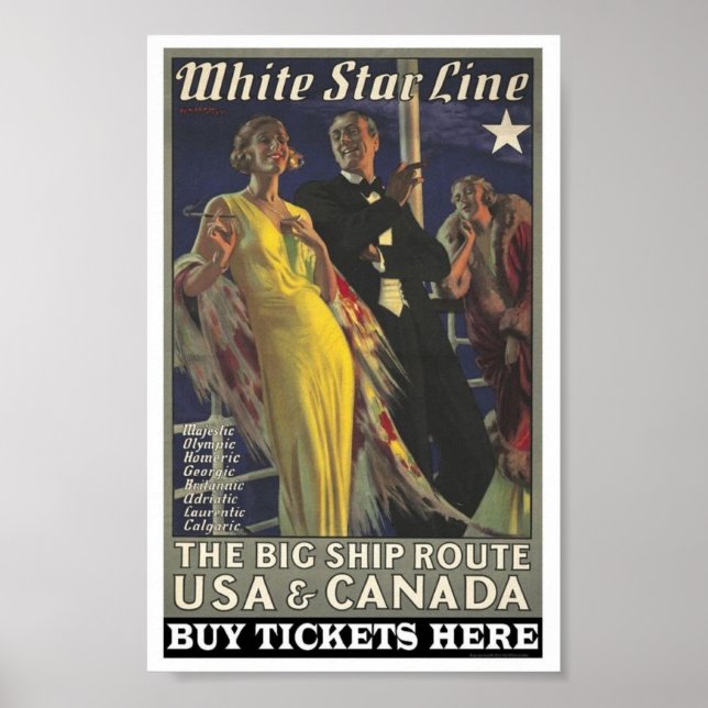 Vintage Poster für die White Star Line (Vorne)
