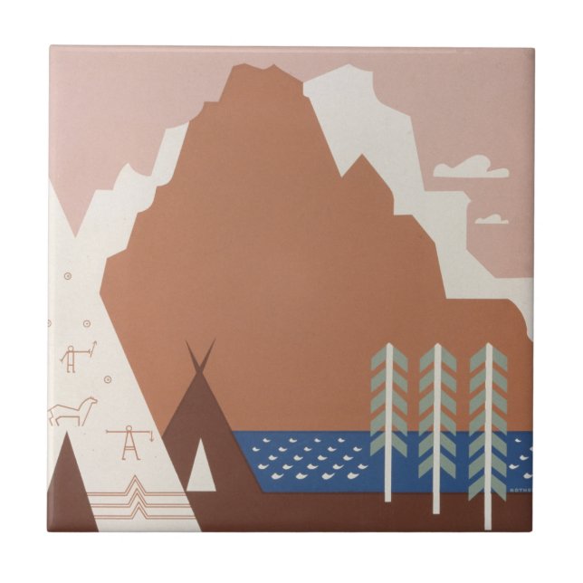 Vintage Poster für Reisen nach Montana. 2 Fliese (Vorderseite)