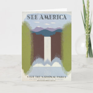 Vintage Poster für Reisen zu Nationalparks. Karte